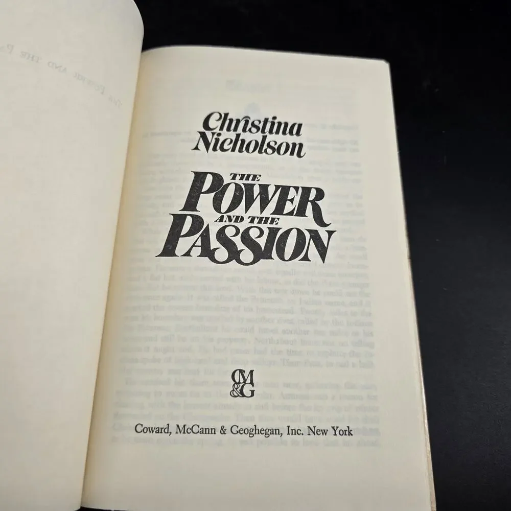 The Power and The Passion by Christina Nicholson 1977 Hardcover Historical